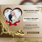 Free Golden Wedding Invitation Photoshop Template