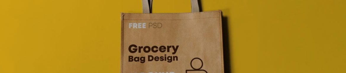 Free Grocery Bag Design Mockup