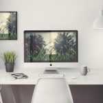 Free iMac Home Office PSD Mockup
