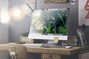 Free iMac Workplace PSD Mockup