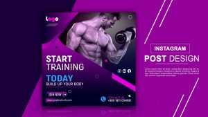 Free Instagram Fitness Business Model Post Design Template