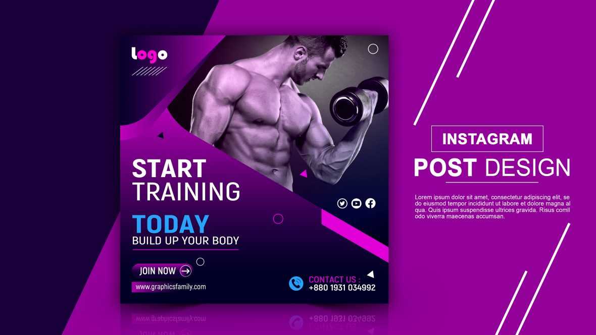 Free Instagram Fitness Business Model Post Design Template