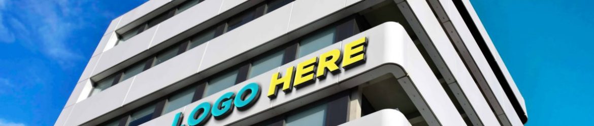 Free Logo Mock-up 3D Sign Building
