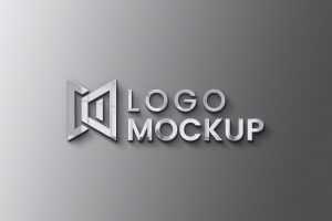 Free Logo Mockup 3D Modern Wall
