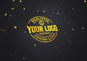 Free Logo Mockup Gold Foil Effect