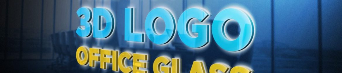 Free Logo Mockup Office Glass 3D