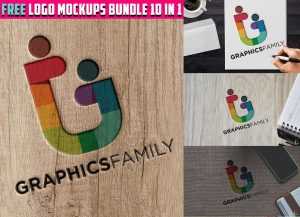 Free Logo MockUps Bundle 10 in 1