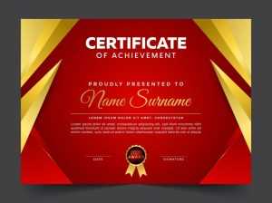 Free Luxury Red and Gold Certificate Design