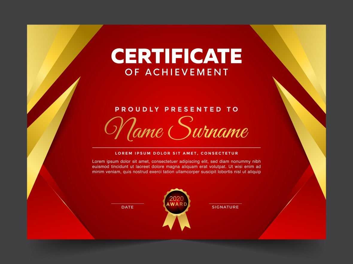 Free Luxury Red and Gold Certificate Design