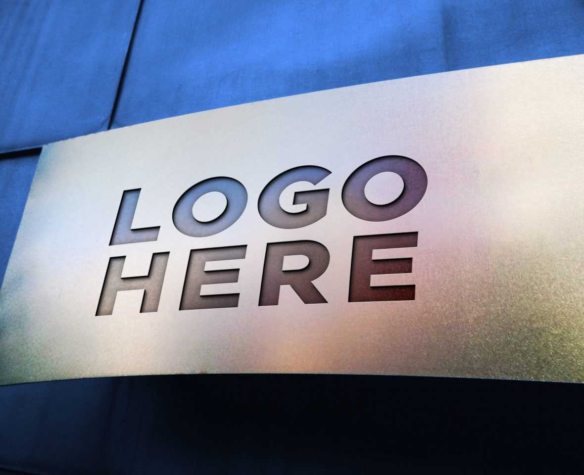 Free Metal Board Logo Mockup