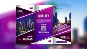 Free Modern Business Trifold Brochure PSD Template