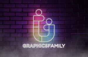 Free Neon Logo Mockup