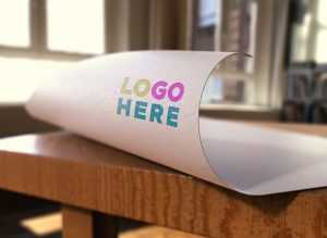 Free Paper Pressed Logo Mockup