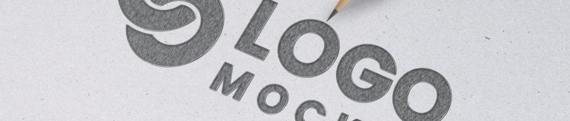 Free pencil sketch logo mockup
