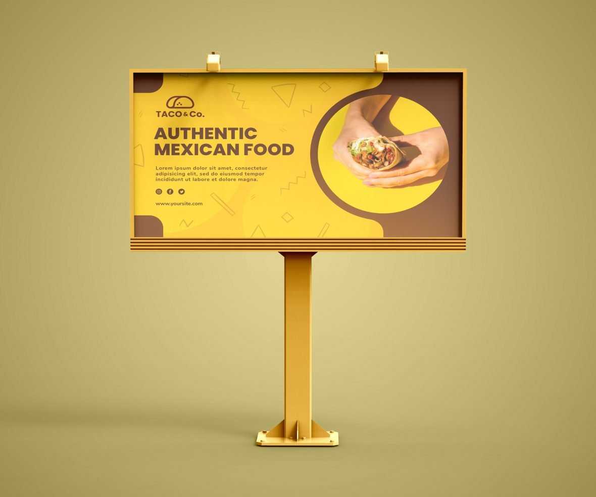 Free Photoshop Rectangular Billboard Mockup