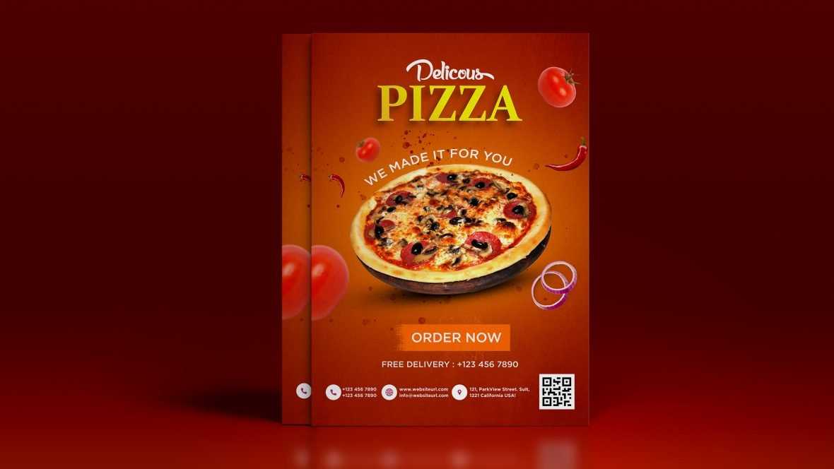 Free Pizza A4 Flyer Design Template