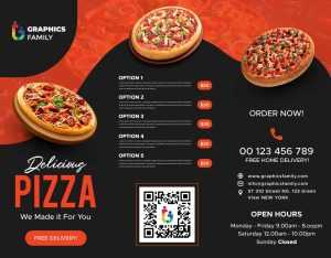 Free Pizza Restaurant Tri Fold Brochure Design Template