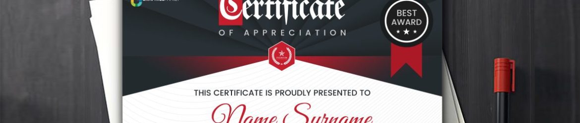 Free PSD Creative Award Certificate Template Design