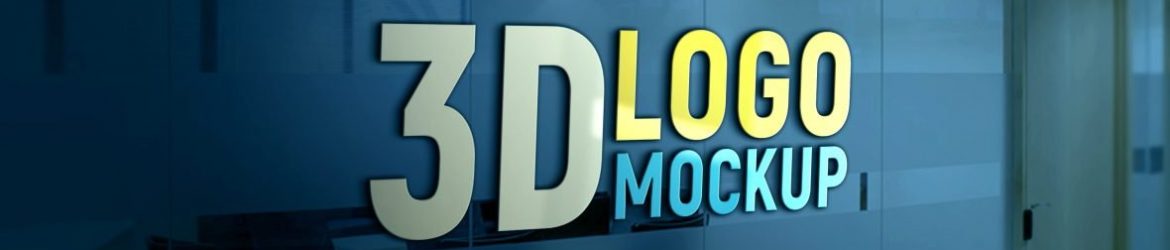 Free PSD Logo Mock-up on Office Glass Wall