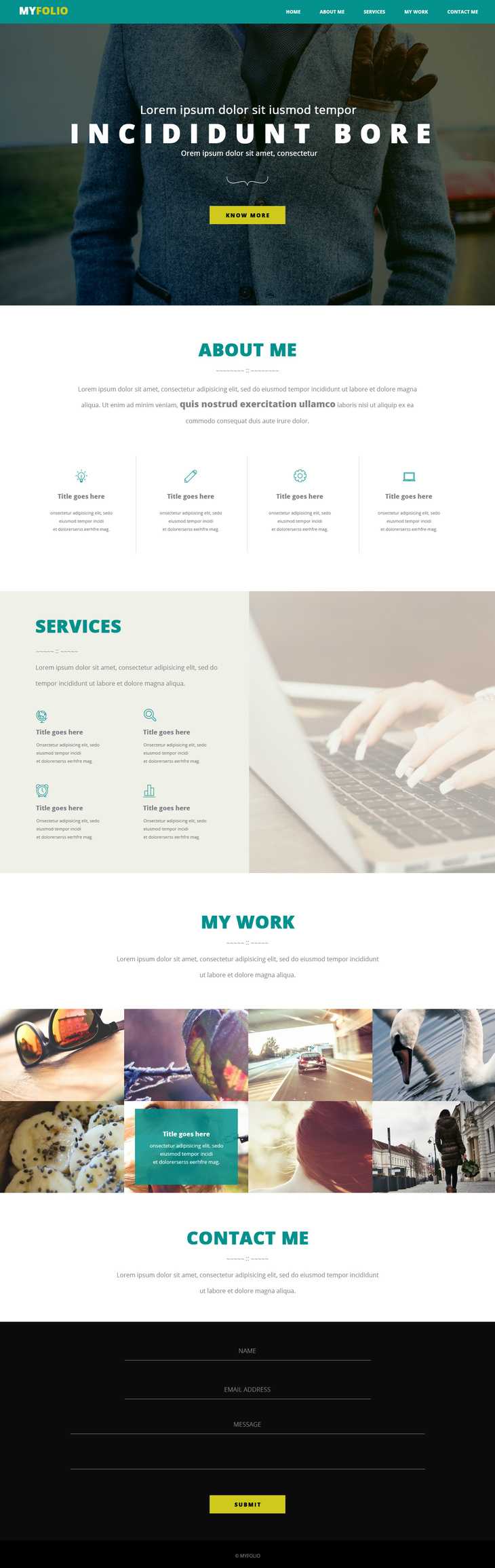 Free PSD One Page Layout
