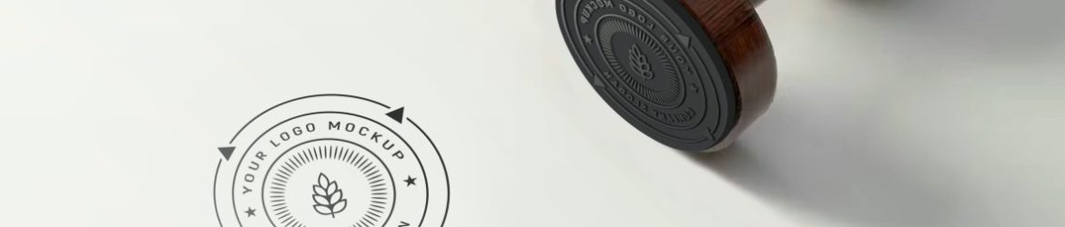Free PSD Rubber Stamp 3D Logo Mockup