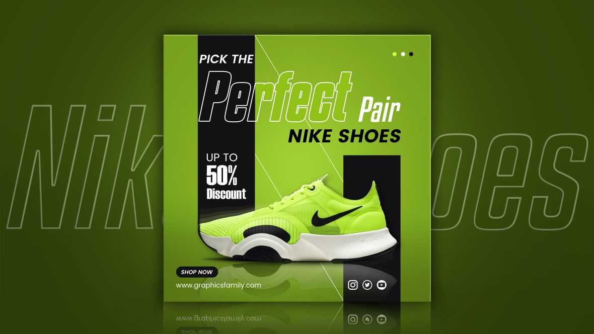 Free PSD Shoes social media Instagram post banner template