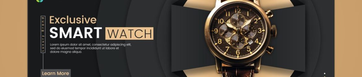Free PSD Smart watch sale promotional Facebook cover page template