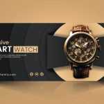 Free PSD Smart watch sale promotional Facebook cover page template