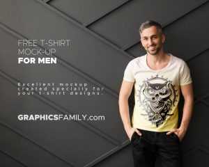 Free PSD T-Shirt Mock-up for Men
