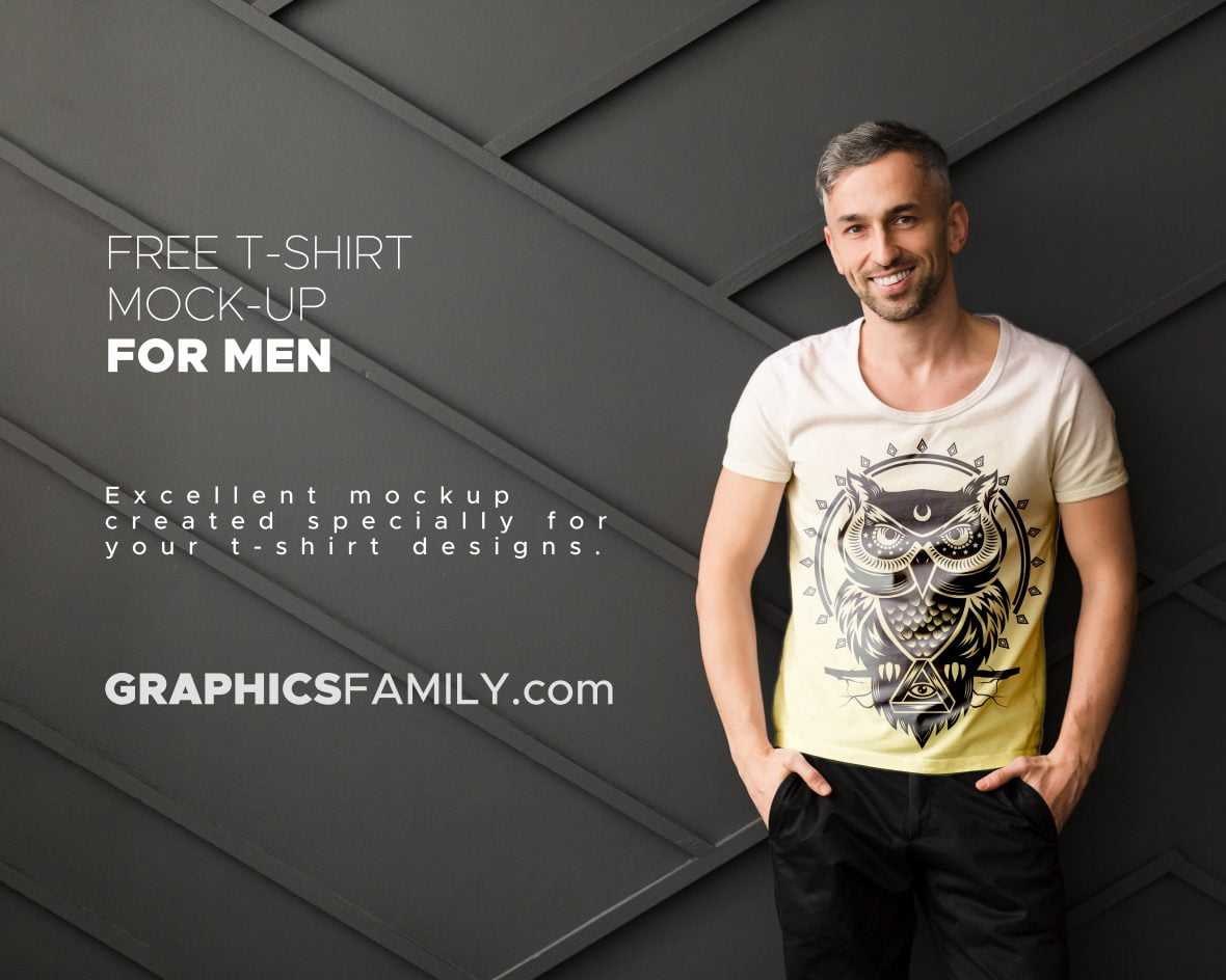 Free PSD T-Shirt Mock-up for Men