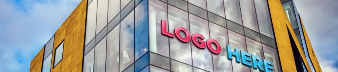 Free Realistic Building 3D Logo Sign Mockup