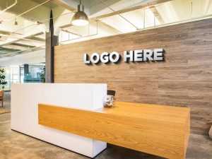 Free Reception Desk Mockup
