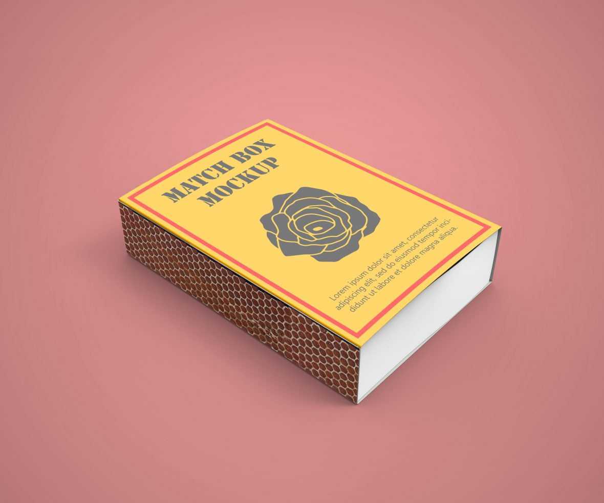 Free Rectangular Match Box Mockup