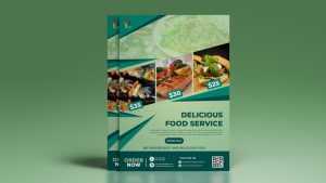 Free Restaurant Brochure Photoshop Mockup