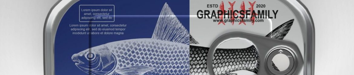 Free Sardines Can Packaging Mockup