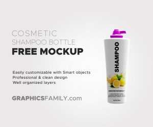 Free Shampoo Cosmetic Bottle Mockup