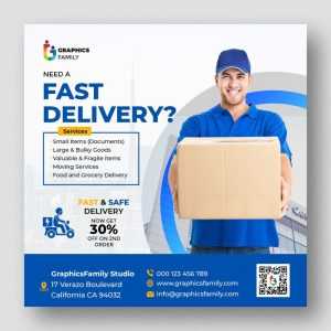Free Shipping and Delivery Service Social Media Template