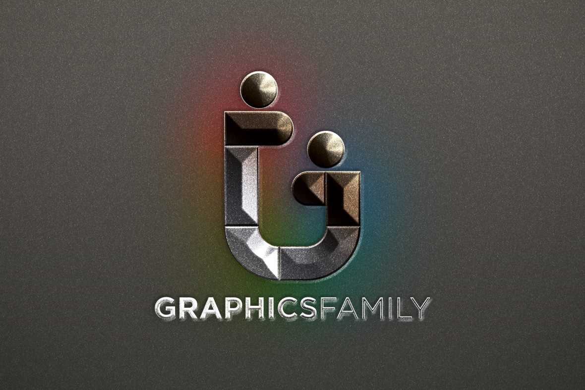 Free Silver Shine Metallic Logo Mockup