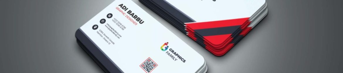 Free Simple and Modern Business Card Design Template with White and Red