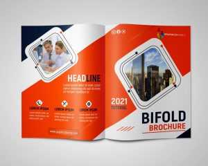 Free Simple Bifold Brochure Design for Photoshop