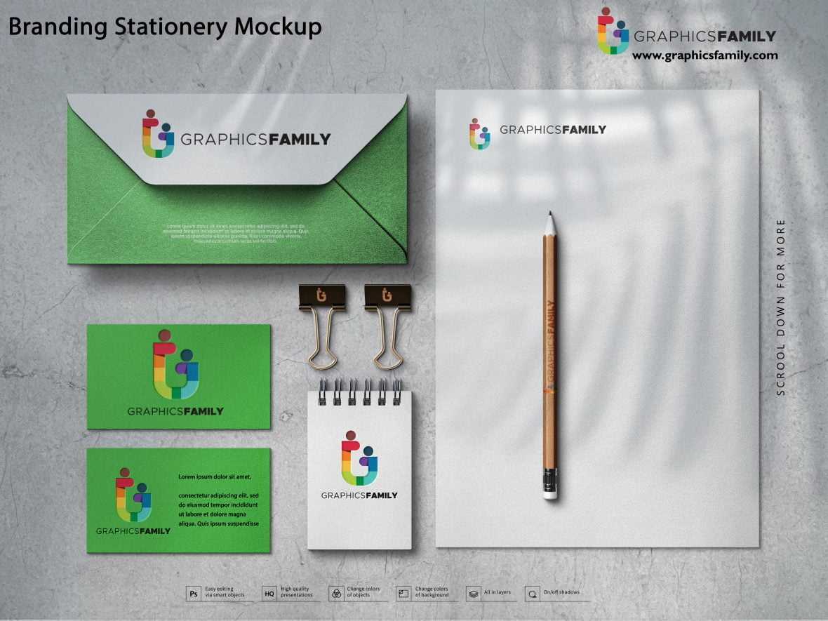 Free Simple Branding Stationery Mockup PSD