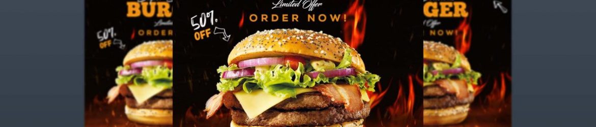 Free Social Media Advertising Post Design for Burger