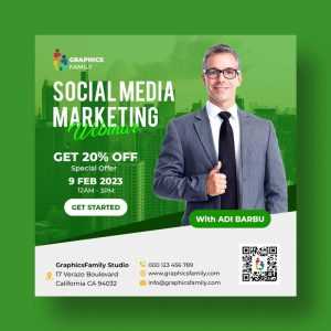 Free Social Media Marketing Webinar Post Design Template