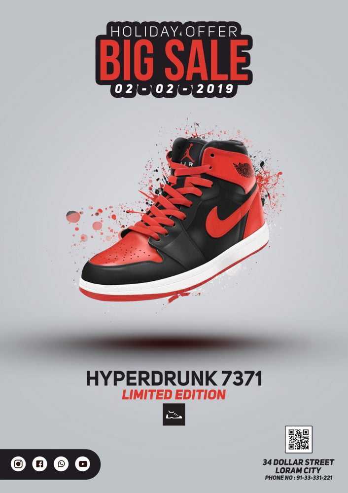 Free Sport Shoes PSD Flyer Design