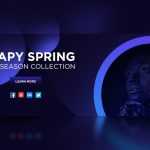 Free Spring Sale Dark Banner Design