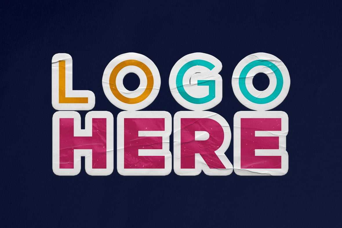 Free Sticker Logo Mockup