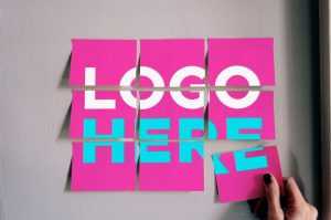 Free Sticky Notes Logo Mockup
