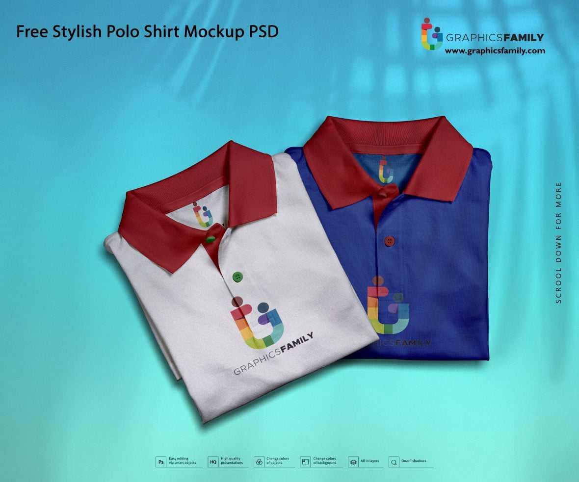 Free Stylish Polo Shirt Mockup PSD