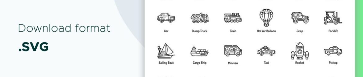 Free Transportation Icon Set Outline Style