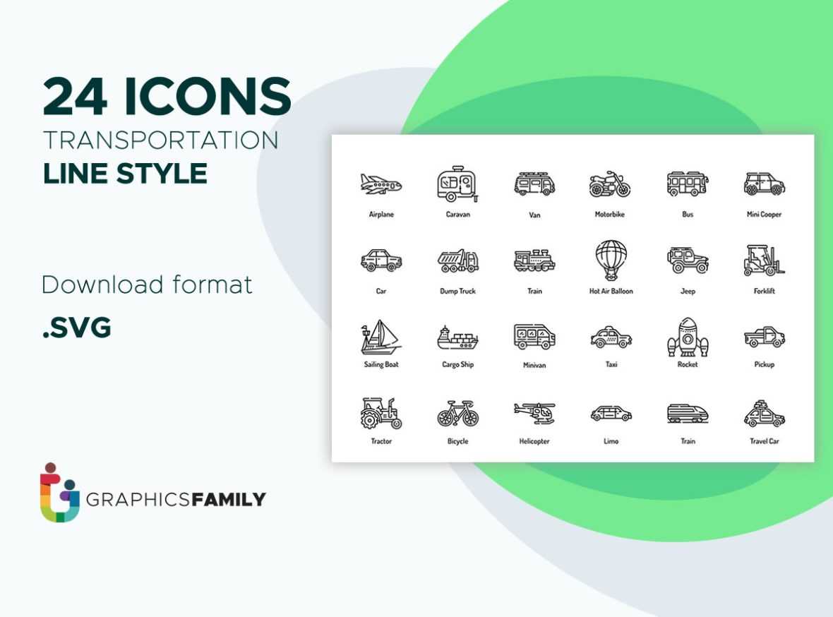 Free Transportation Icon Set Outline Style
